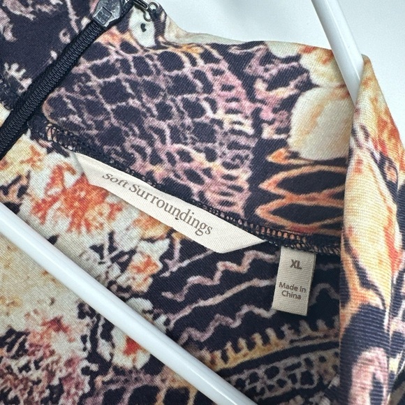 Soft Surroundings Size XL Adamaris Dress long 3/4 sleeve maxi v-neck - Picture 3 of 5